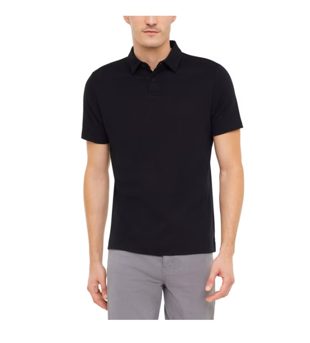 Banana Republic Men's Luxe Polo Shirt, Cotton, Black Size XL